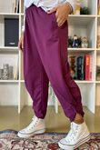 The Sunday Morning 7/8 Twist Pant Aubergine
